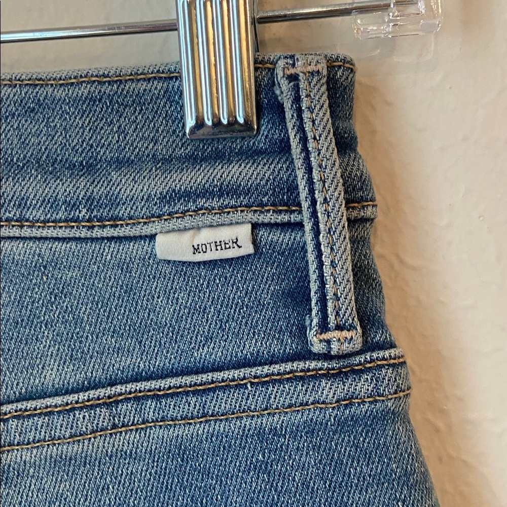 The Swooner Rascal Ankle MOTHER Jeans 26 Let’s Trip High Rise Slim Straight - Picture 5 of 7